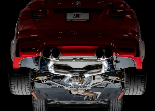 AWE Track Edition Cat-Back Exhaust with Diamond Black Tips for BMW F80 M3 / F82–F83 M4 (2015–2020)