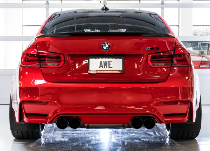 AWE Track Edition Cat-Back Exhaust with Diamond Black Tips for BMW F80 M3 / F82–F83 M4 (2015–2020)