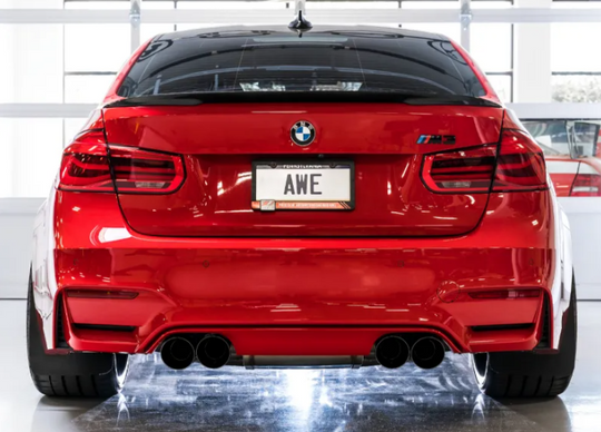 AWE Track Edition Cat-Back Exhaust with Diamond Black Tips for BMW F80 M3 / F82–F83 M4 (2015–2020)